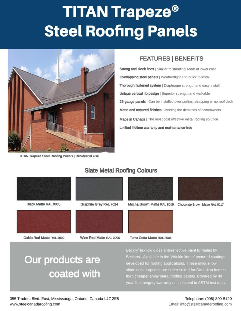 Informational Brochures Steel Canada Roofing & Siding Mississauga